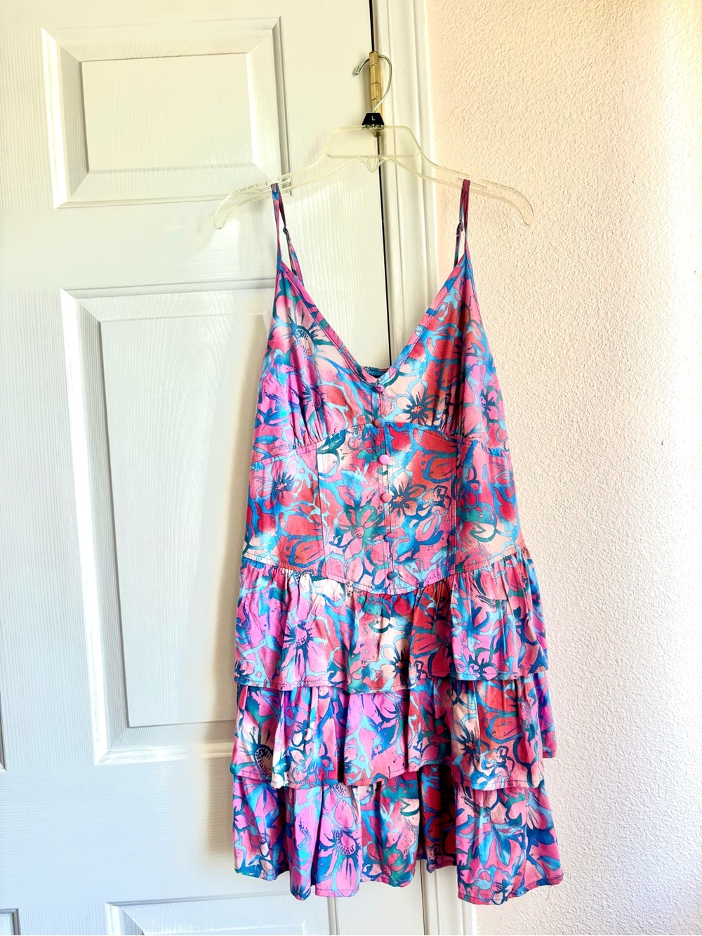 Wild fable Floral Tiered Sundress in Pink and Blue M